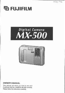 Fujifilm MX500 manual. Camera Instructions.